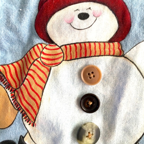 ⛄️VTG 80/90s snowman button down Henley shirt - Picture 2 of 8